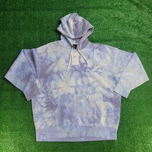 Nike Icon Clash Women's Pullover Dri-Fit Tie Die Hoodie Size Large White Purple